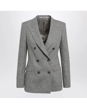 Tagliatore Double-Breasted Jacket With Herringbone Pattern - Grey