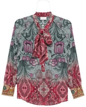 Pierre Louis Mascia Printed Silk Shirt - Red