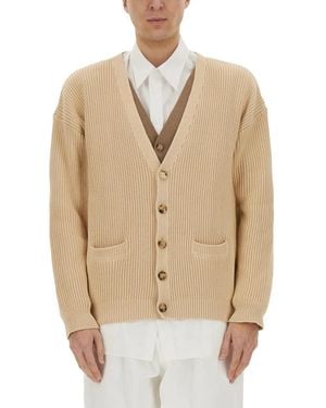 Moschino Organic Cotton Blend Cardigan - Natural