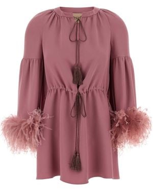 Valentino Garavani Antiqued Crepe Couture Blouse - Pink