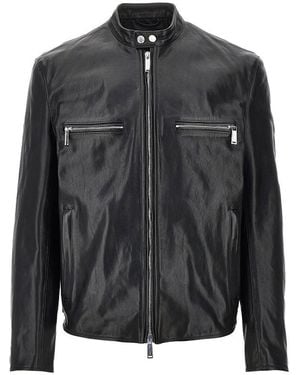 DSquared² Leather Biker Jacket - Black
