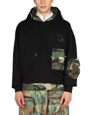 Dolce & Gabbana Printed Inserts Hoodie - Black