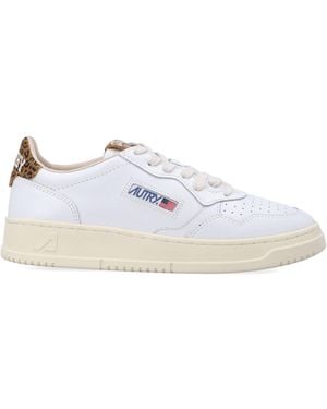 Autry Medalist Leopard Sneakers - White