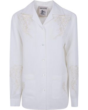 Semicouture Embroidered Linen Pijama Jacket - White