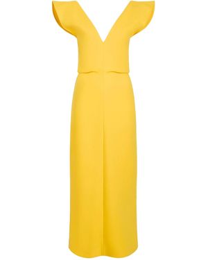 Proenza Schouler Canary Viscose Wool Mariam Dress - Yellow
