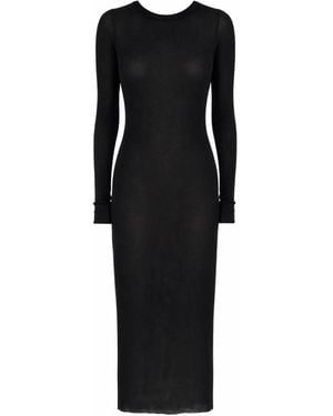 Rick Owens Long-Sleeved Midi Dress - Black
