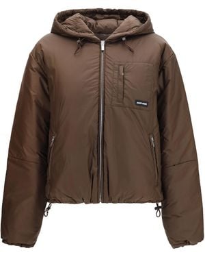 Miu Miu Short Ripstop Down Jacket - Brown