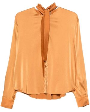 forte_forte Silk Bow-Tie Shirt - Orange