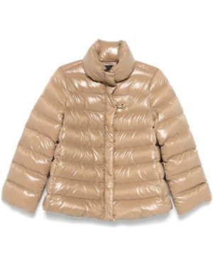 Fay Glossy Quilted Down Jacket - Natural