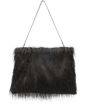 Alysi Fringed Shoulder Bag - Black