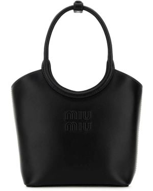 Miu Miu Leather Ivy Handbag - Black