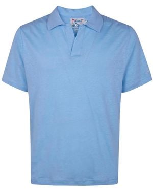 MC2 Saint Barth Linen Polo Shirt - Blue