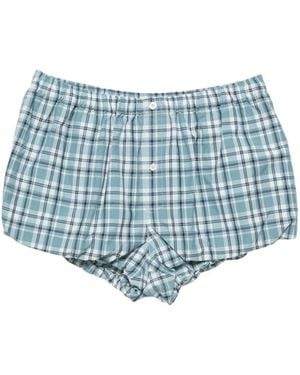Acne Studios Gathered Check Shorts - Blue