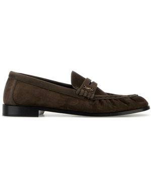 Saint Laurent Mud Suede Loafers - Multicolour