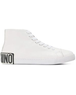 Moschino Vulc 25 Logo Mid-Top Trainers - White