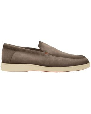 Santoni Suede Moccasin - Brown