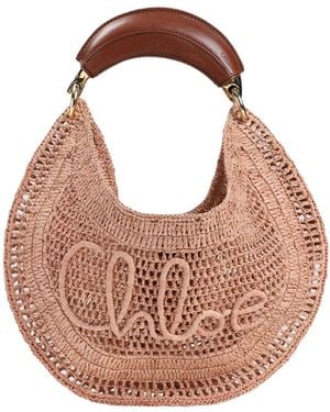 Chloé Antiqued Raffia Banana Handbag - Pink