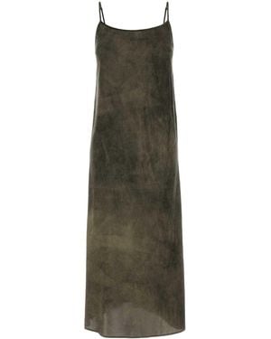 Uma Wang Mud Stretch Silk Anaya Mini Dress - Green