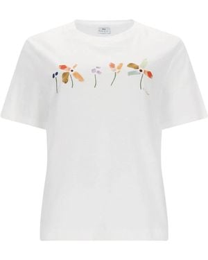 Paul Smith T-Shirt "Row Of Flowers" - White