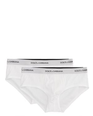 Dolce & Gabbana Dolce & Gabbana Stretch Jersey Regular-Fit Brando Briefs 2-Pack - White