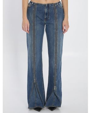 Jean Paul Gaultier Denim Front Zipped Pants - Blue