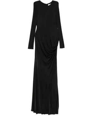GIUSEPPE DI MORABITO Long Sleeve Dress With Draped Design - Black