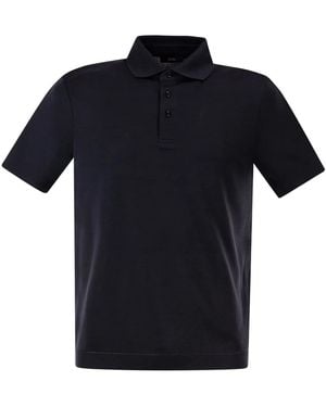 Herno Cotton Jersey Polo Shirt - Black