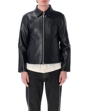sunflower Short Leather Jacket - Black