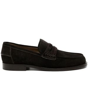 Gianvito Rossi Suede Moccasins - Black