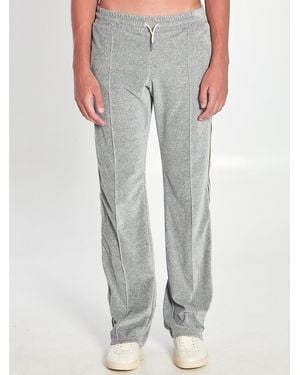 Celine Velvet Cotton Tracksuit Bottoms - Red