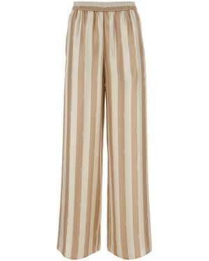Fendi Silk Palazzo Pant - Natural