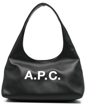 A.P.C. Logo-Print Tote Bag - Black