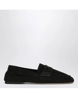 Dear Frances Espresso Suede Loafers - Black