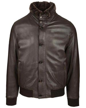 Moorer Padded Bomber Jacket - Gray