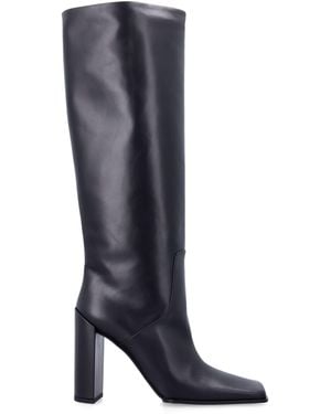 Alaïa Leather Knee-High Boots - Blue