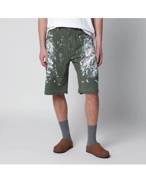 GALLERY DEPT. Hand-Painted Military Bermuda Shorts - Green