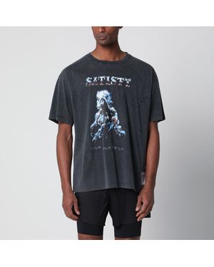 Satisfy Mothtech Aged T-Shirt With Holes - Black