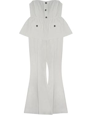 Self-Portrait Sleeveless Jumpsuit - White