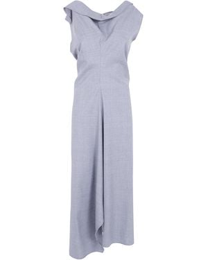 Victoria Beckham "Draped" Tailored Midi Dress - Grey