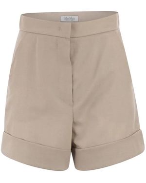 Max Mara Celebre Wool Shorts - Natural