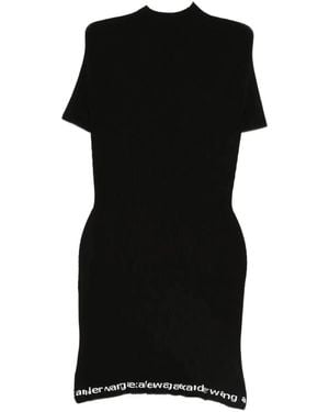 Alexander Wang Alexanderwang. T Alexander Wang Ribbed Short-Sleeve Dress - Black