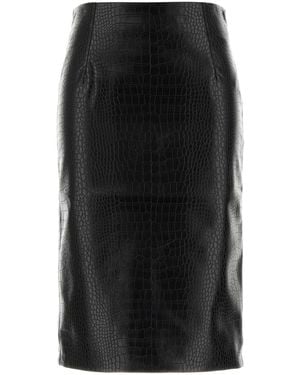 Des Phemmes Gonna Midi Stampa Croc - Black