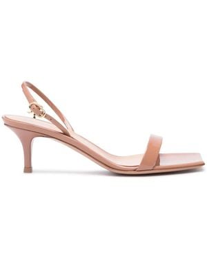 Gianvito Rossi Ribbon 65Mm Leather Sandals - Pink