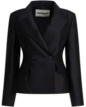 Sandbeige "Karin" Blazer Jacket - Black