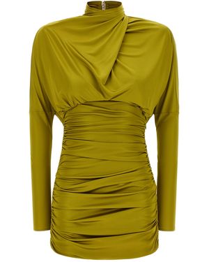 Balmain Draped Mini Dress - Green