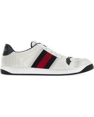 Gucci Leather Screener Trainers - White