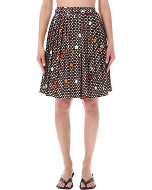 MM6 by Maison Margiela Plitted Skirt Flower - Black