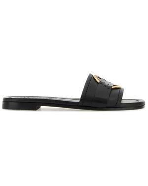 Moncler Leather Bell Slippers - Black