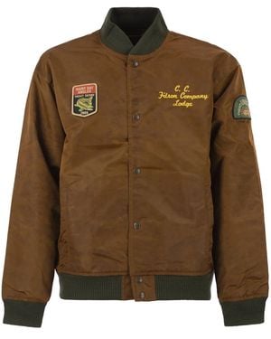 Filson Technical Nylon Bomber Jacket With Heritage Embroidery - Brown
