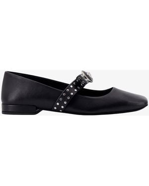 フラットシューズ VERSACE Leather ballerinas with frontal studs Nero Versace Ballet flats and ballerina shoes for Women | Online